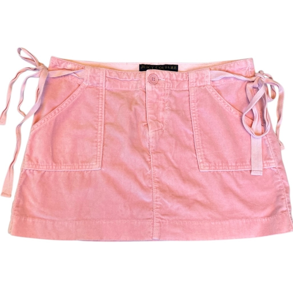 Euc Vintage 90’s Juicy Couture Pink Velvet Micro Mini Size Small Rare